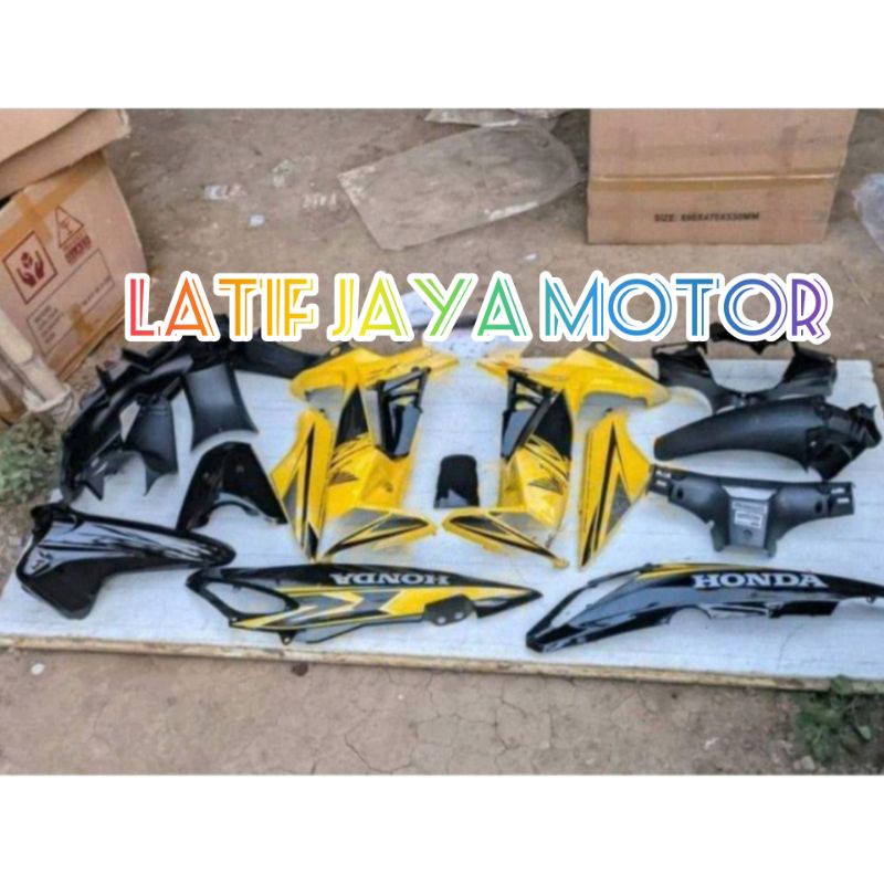 cover body full Supra x 125 Batman kuning 2007 2009 2012