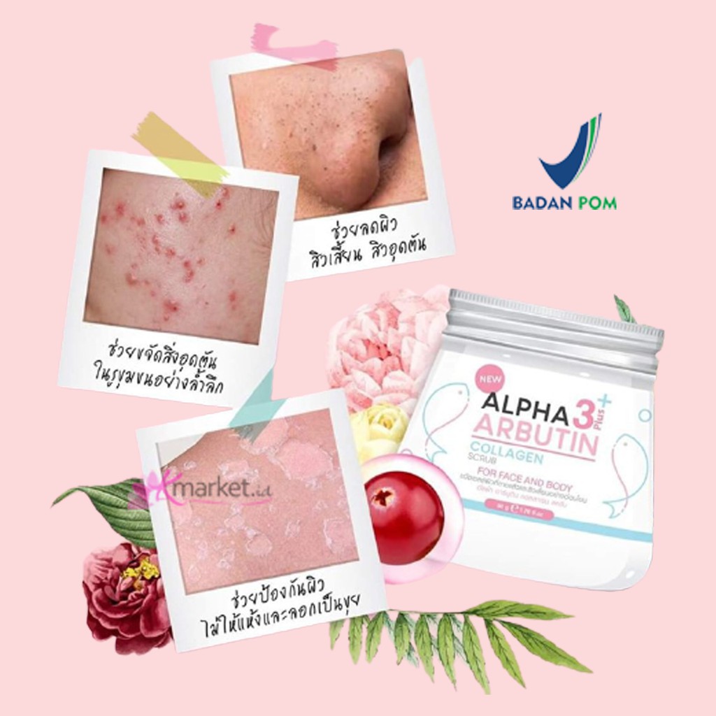 [BPOM] Precious Skin Alpha Arbutin 3 Plus Collagen Body &amp; Face Scrub 75 gr