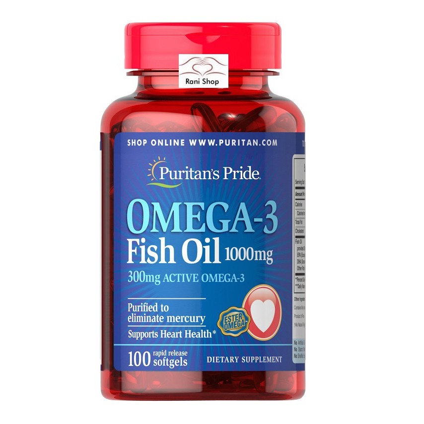Jual Puritan's Pride Omega3 Fish Oil 1000mg 100 Sg Vitamin Kesehatan