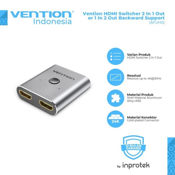 Vention HDMI Switcher 2 In 1 Out / 1 In 2 Out Backward Support - AFUH0