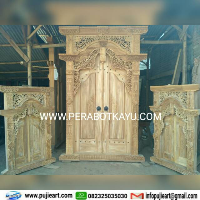 Set Kusen Pintu Jendela Kayu Jati Minimalis | Gapura Gebyok Murah Ukir Jepara | Jendela Jati Gebyok