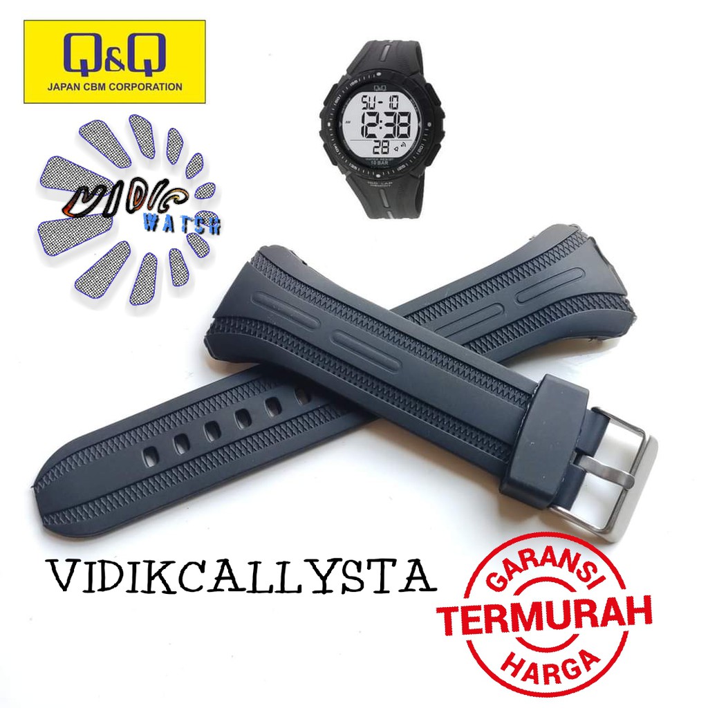 Strap QQ QnQ Q&amp;Q M102 QnQ 102 Tali Jam Tangan Q&amp;Q M 102 Black