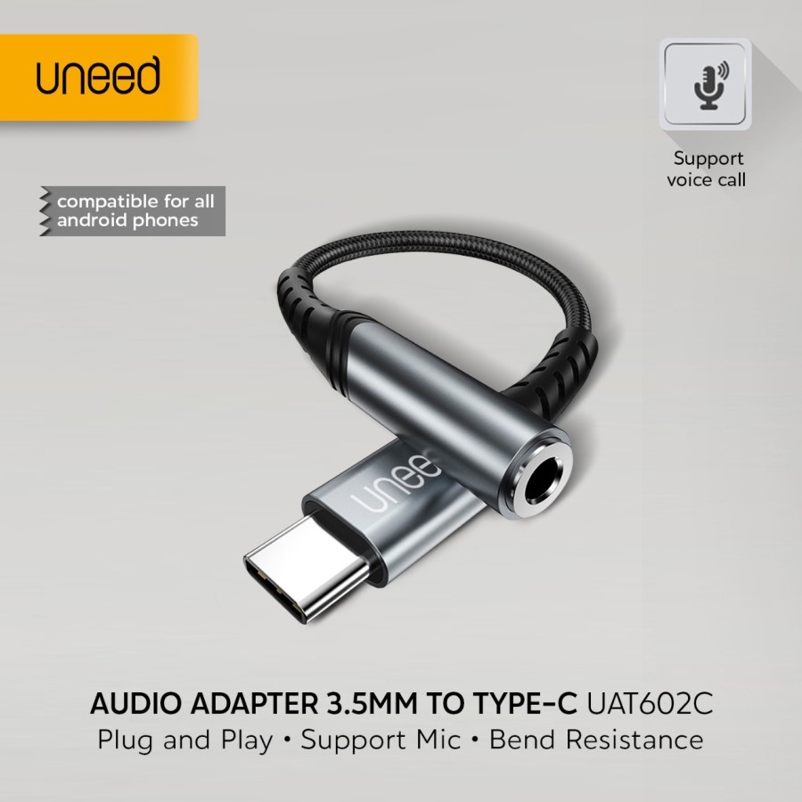 UNEED Kabel Converter Female Jack Audio 3.5mm to Type C - UAT602C