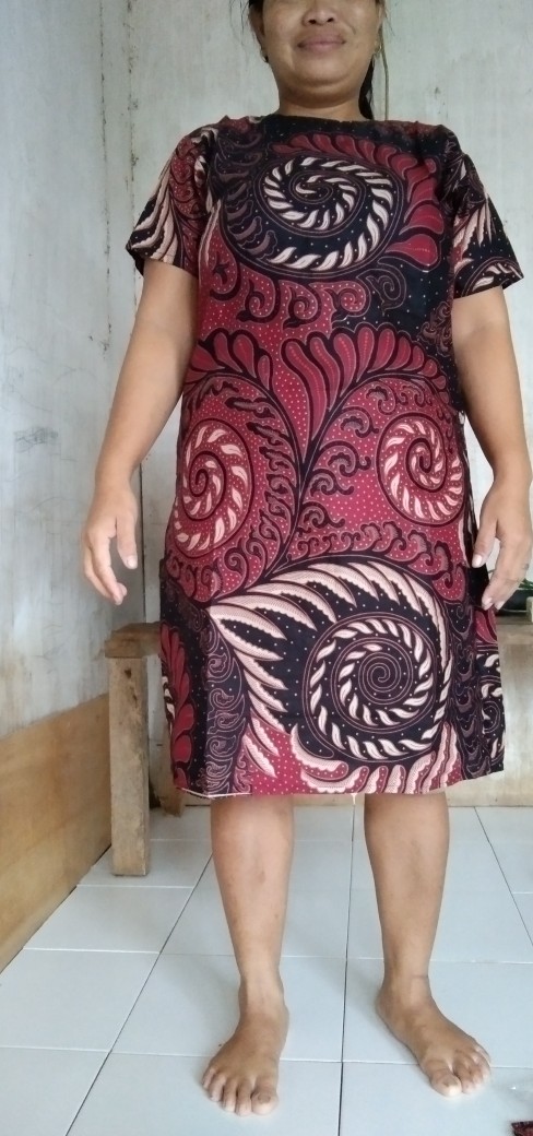 Batik Couple Keluarga Sania Ruffle Ori Ndoro Jowi Dnt Motif Sakura Merah Termurah Shopee