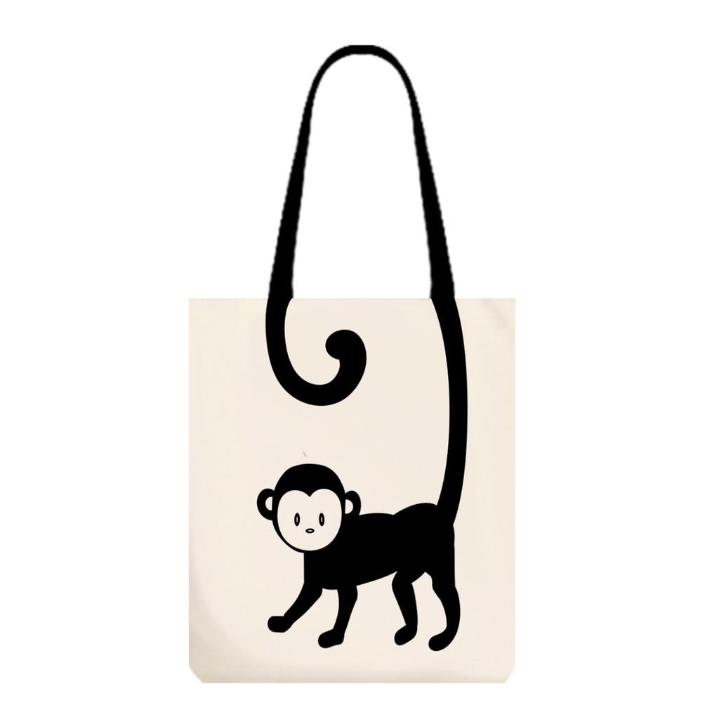 LS 866 - Totebag Kanvas Animal  gaya KPOP Tote Bag Fashion Wanita Untuk Sekolah Kuliah dan Kerja