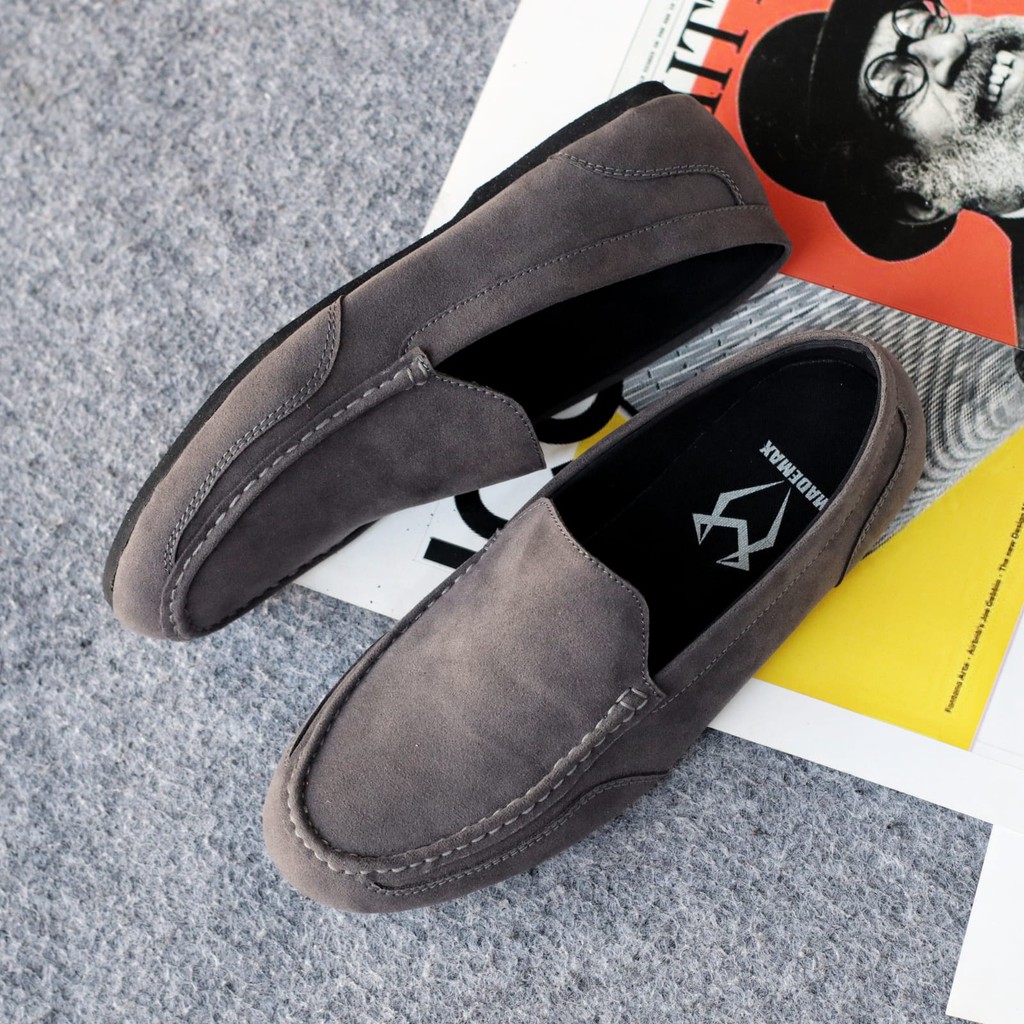 MODNEK Sepatu Slip On pria Kulit Sintetis Sepatu Pria Casual Anti Slip Cowok