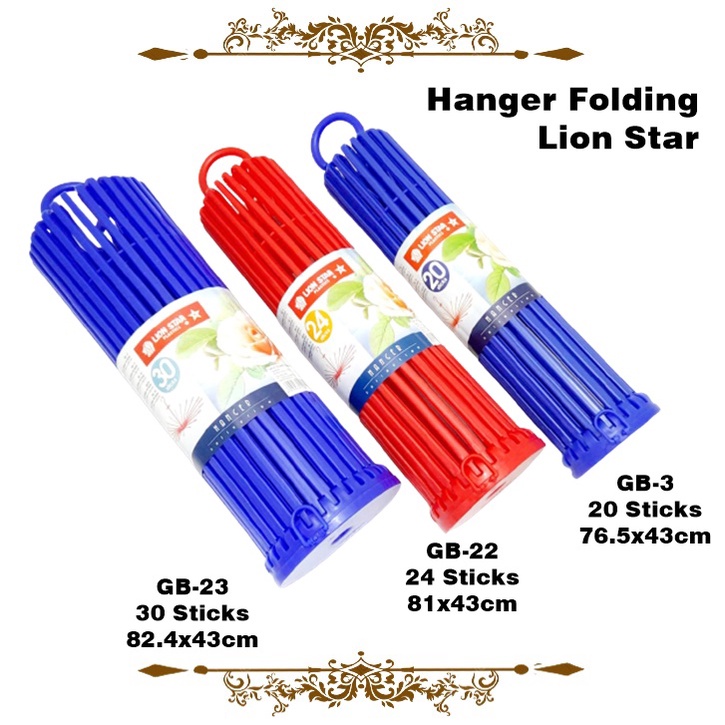 Hanger/Jemuran Lipat Folding G-23 30 Sticks Lion Stars