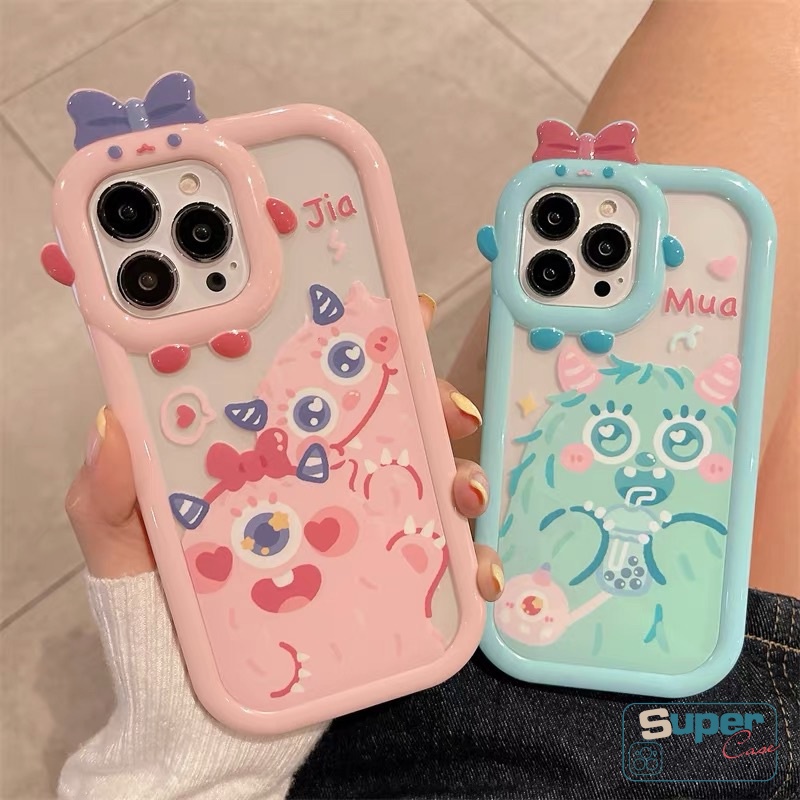 Soft Case TPU Motif Kartun Monster 3D Untuk IPhone 11 13 12 14 Pro MAX 6 6S 7 8 14 Plus XR X XS MAX SE