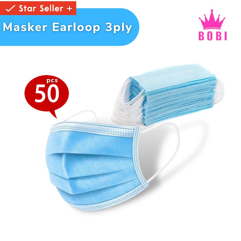 BIG SALE!!! MASKER 3PLY isi 50pcs / Variasi Warna / isi 50 pcs - 3 Variasi Warna
