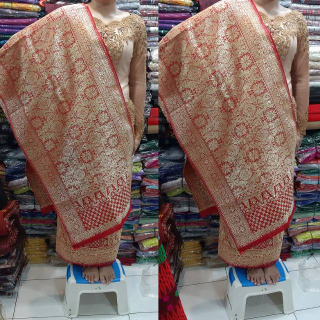 Songket palembang tenunan tangan benang 1 dengan tenunan yg rapi dan exclusive  benang emas berlian