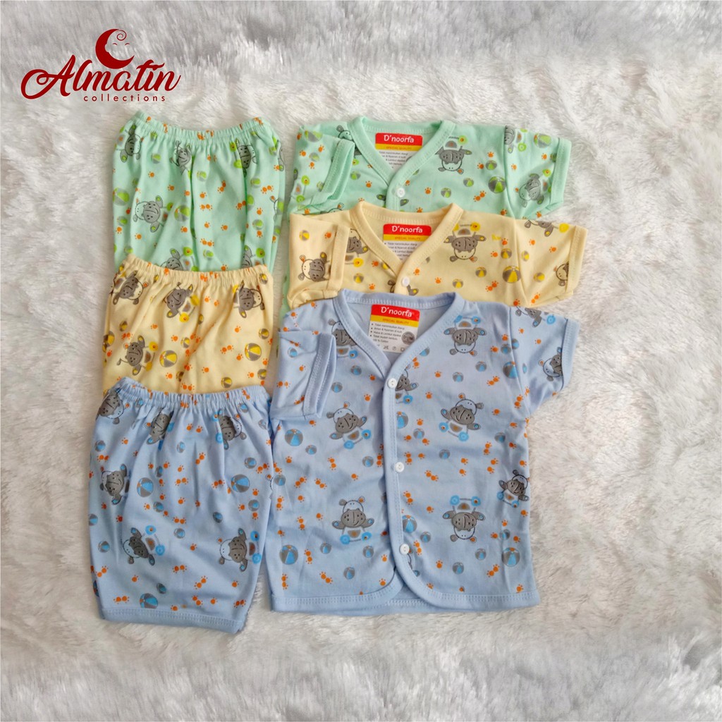 Setelan Baju Bayi Pendek 3 pcs/Baju Bayi Newborn 0-8 BulanRandom