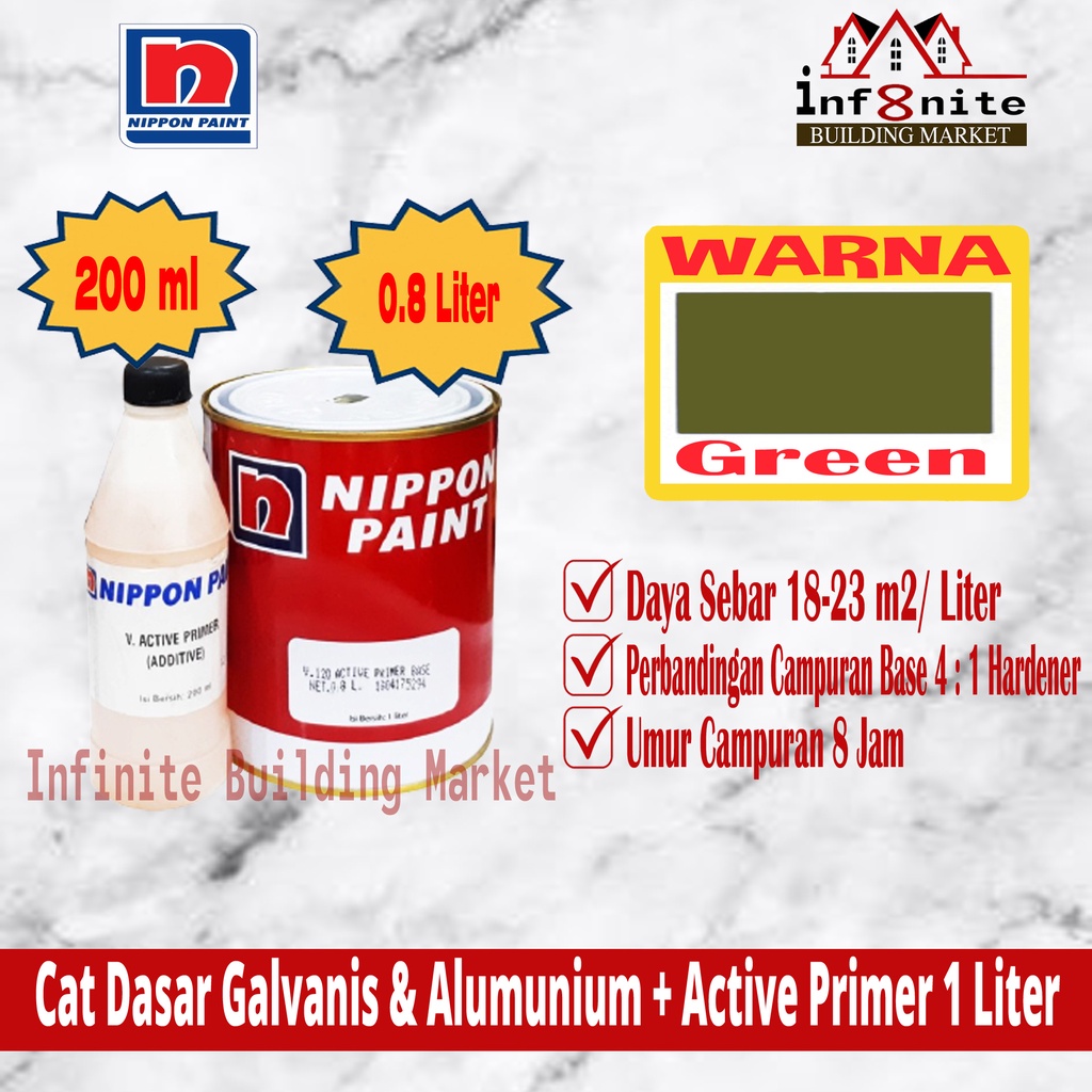 Jual Cat Dasar Galvanis Alumunium Nippon Paint Active Primer Liter Shopee Indonesia