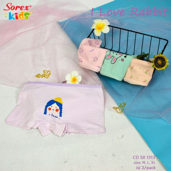 ( 1 pack isi 2 pcs ) Sorex Kids Celana Dalam Anak Perempuan Boxer CD SK 1313 - Pakaian Dalam Anak Perempuan