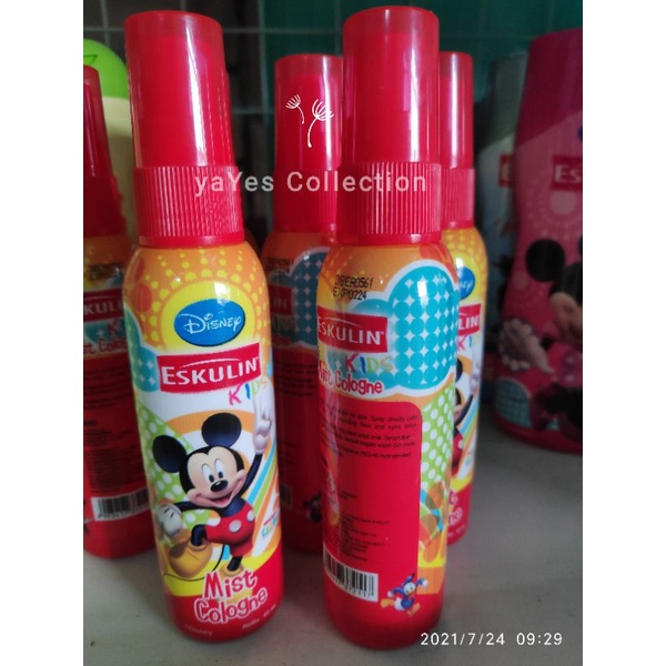 Parfume Eskulin kids spray Cologne 100ml - 60 ml parfumed disney Minnie Mickey Donald anak minyak wangi kemasan saku