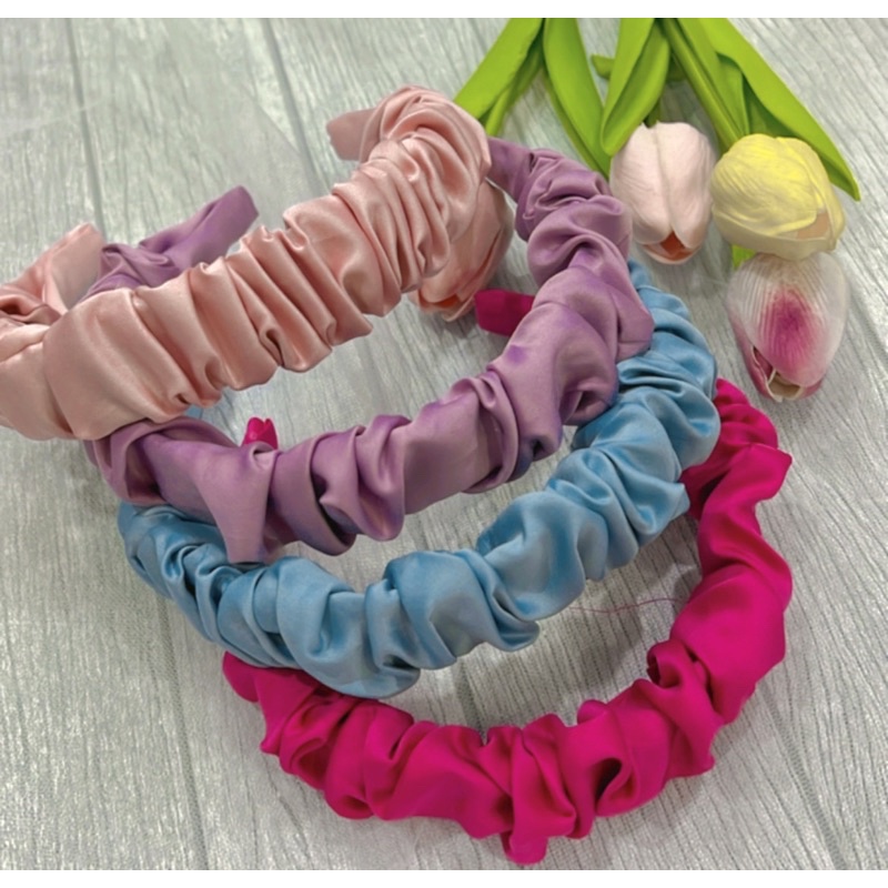 (COD) bisa grosirBANDO NAGITA /  hairband korea kerut wanita aksesoris fashion / bandana schrunchie korean aneka warna/ chail