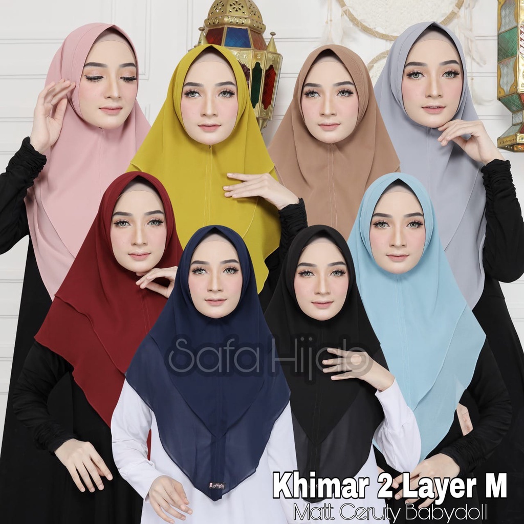 Khimar Ceruty Babydoll Jilbab khimar 2 Layer M Ceruty Babydoll Khimar Grosir Termurah Safa Hijab