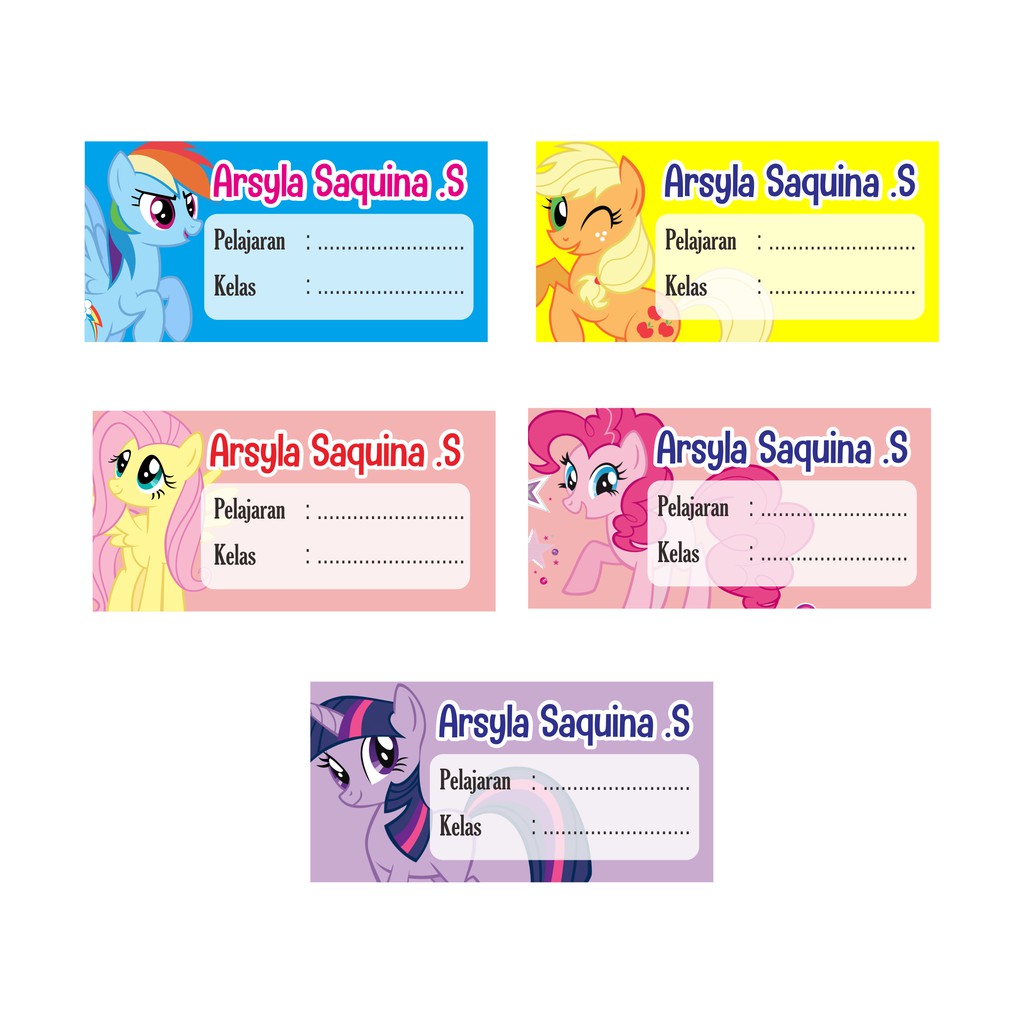 STIKER LABEL NAMA / LABEL BUKU / MY LITTLE PONY