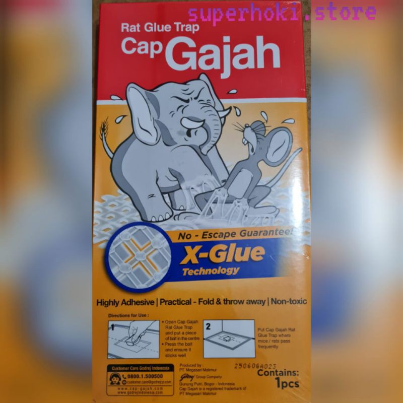 Lem Tikus Cap Gajah Trap / Papan 70 Gr / Lem Perangkap Tikus