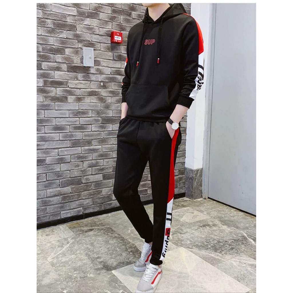 SETELAN SUPING/SWEATER HOODIE+CELANA JOGGER PRIA DEWASA/BAJU TRANNING MURAH