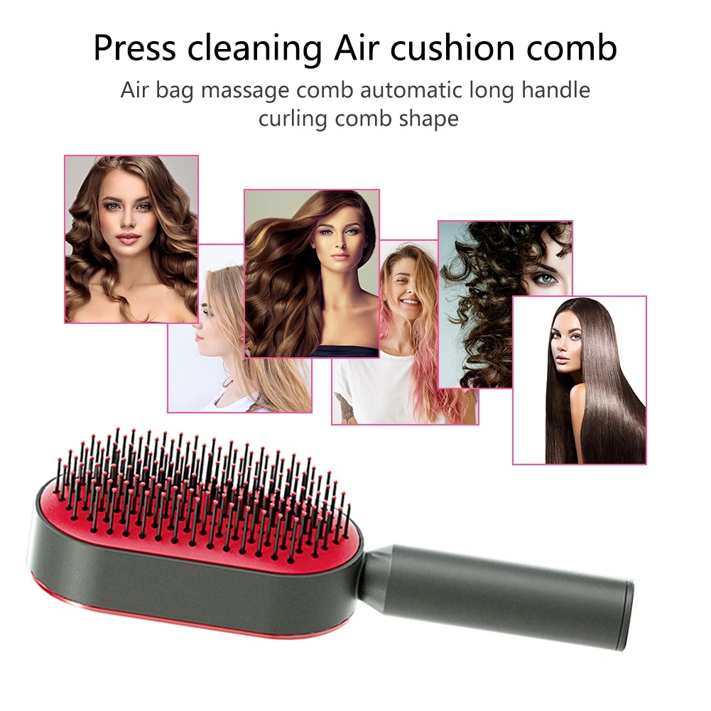 Sisir Pijat 3D Air Cushion Anti Statis Model Tekan Otomatis Untuk Wanita