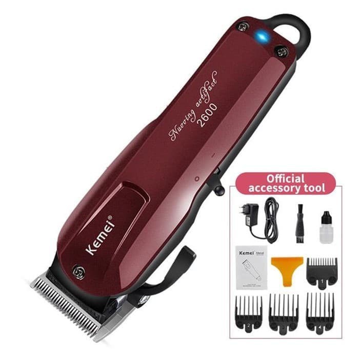 Kemei KM-2600 Cordless Electric Hair Clipper Alat Cukur Rambut KM2600 Original