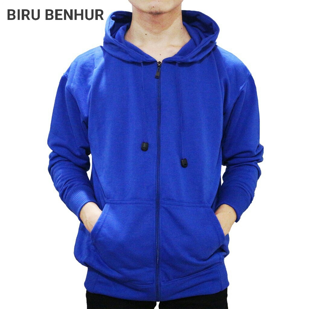 (promo) Jaket zipper polos L,XL,XXL navy pria wanita hoodie mjl store