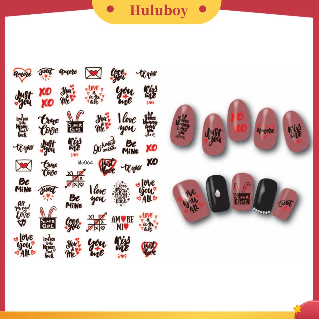 Huluboy Huluboy♡ Stiker Kuku 3D Motif Bunga Untuk Manicure