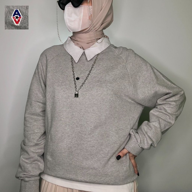 CREWNECK ORIGINAL ACOVER GREY KONDISI OKE PRELOVED MURAH #buyonegetone