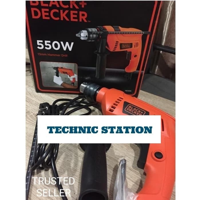 Mesin Bor Besi Beton 13mm BLACK DECKER HD555 (tanpa koper)