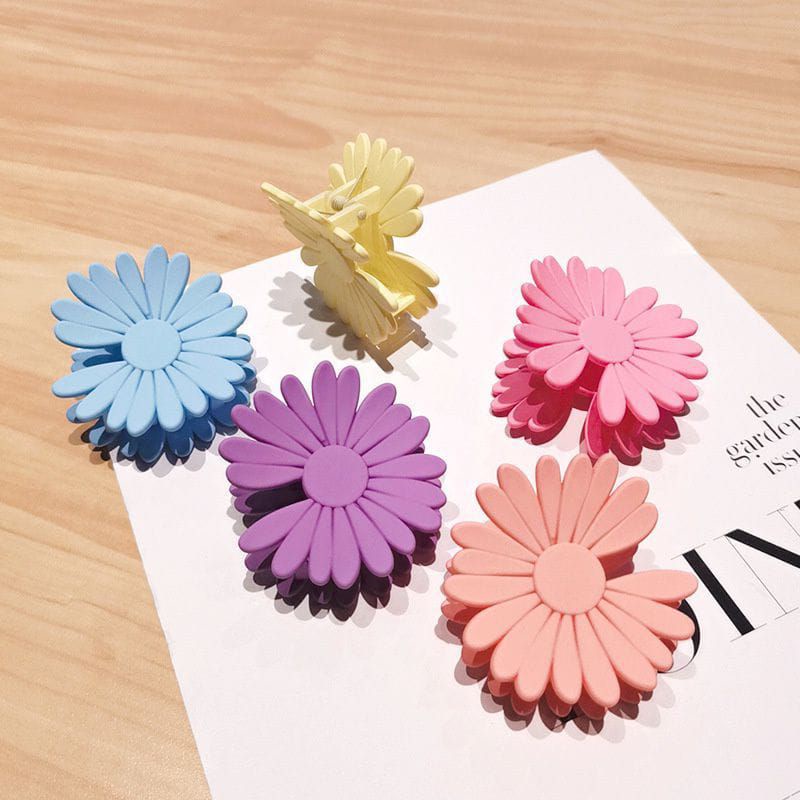 Jepit Rambut Doff Bunga Daisy Matte Color 4.5cm Jedai Doff Matte Korean Style Ukuran Tanggung