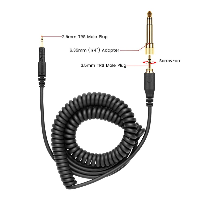 Bt Kabel Headphone Pvc Untuk Kawat Headsets ATH M50X M40X Dengan Konversi 6.35MM Untuk H