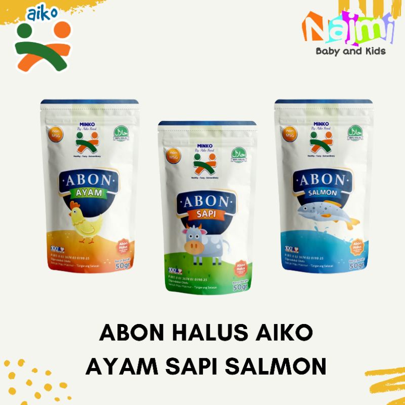 Aiko Abon Halus MPASI Bayi 50 Gram / Abon Baby Ayam Sapi Salmon