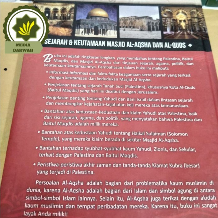 

MUST HAVE!! BUKU SEJARAH DAN KEUTAMAAN MASJID AL-AQSHA AL-QUDS RINGKASAN PALESTINA TERLARIS