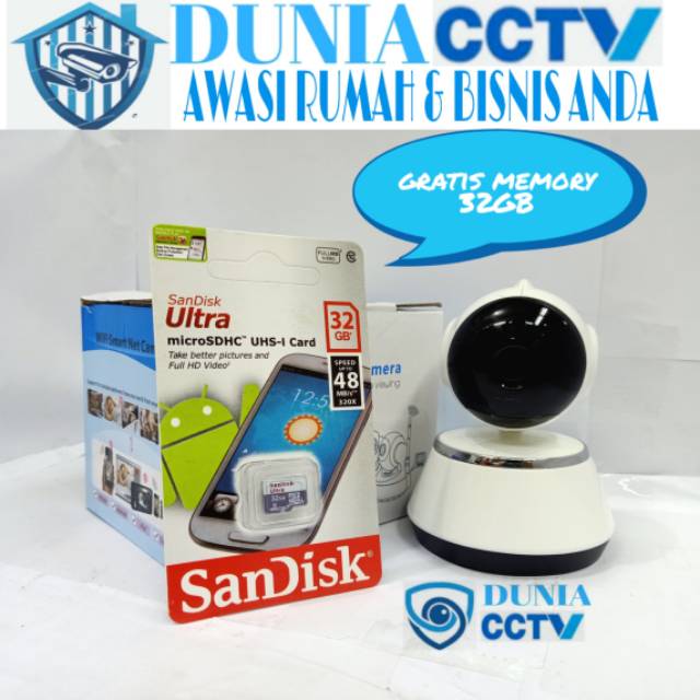 Camera Wifi V380 HD720P Wireless IP CCTV Phone Audio + MEMORY 32GB