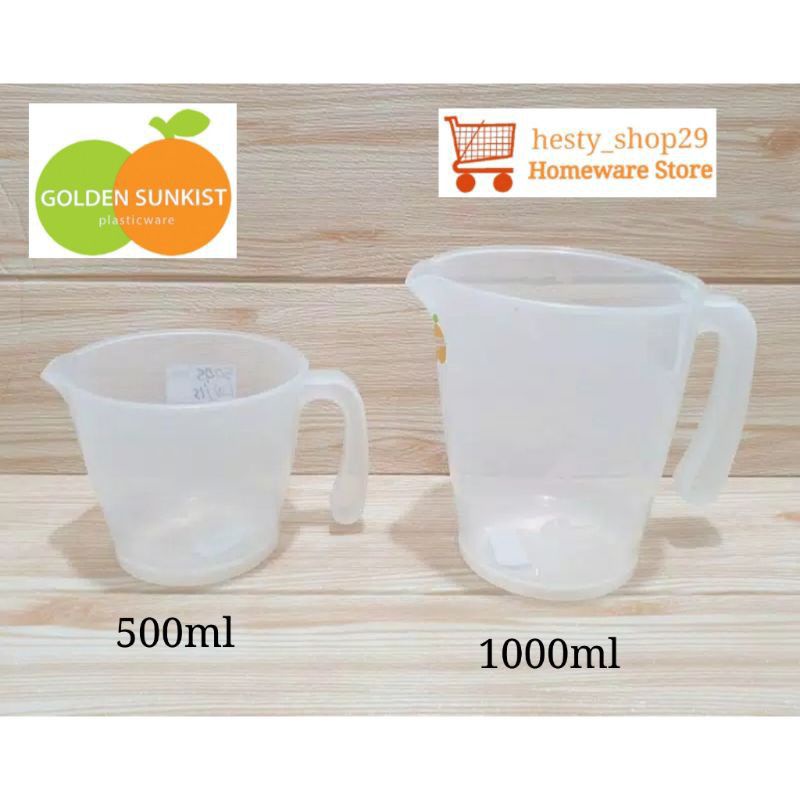 Golden Sunkist Gelas Takar Gelas Ukur Plastik 500ml 1000ml