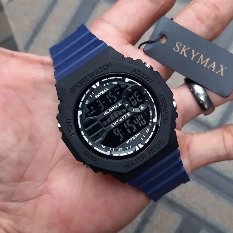 [Skymax Original] Jam Tangan Pria Digital Tali Rubber Water PROOF || Jam Tangan Pria Mantul 2023 || Jam Tangan Pria Termurah Dan Terlaris Free Batre Cadangan