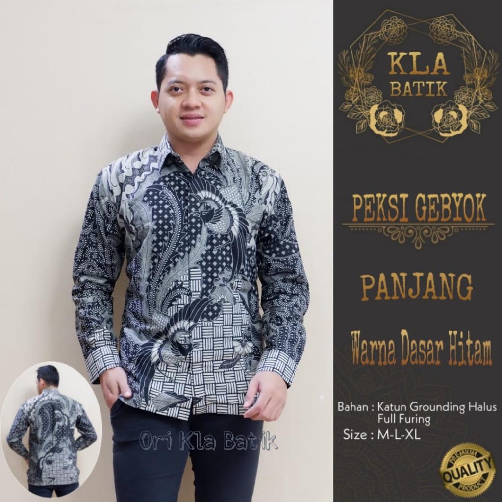 BAJU PRIA SILVER ABU GREY batik pria lengan panjang modern S M L XL XXL BAJU PREMIUM BSO OFFICIAL 1