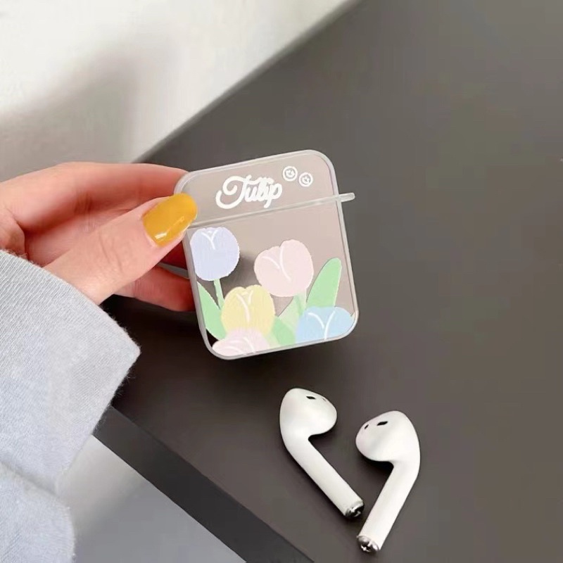 Pastel Tulip Mirror Softcase for Airpods 1/2 Pro 3 Case Airpods Lucu