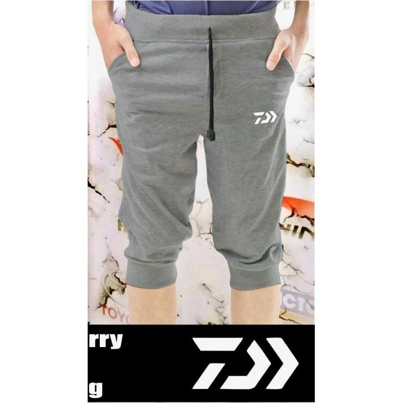 Celana jogger mancing 7/8 saku samping resleting