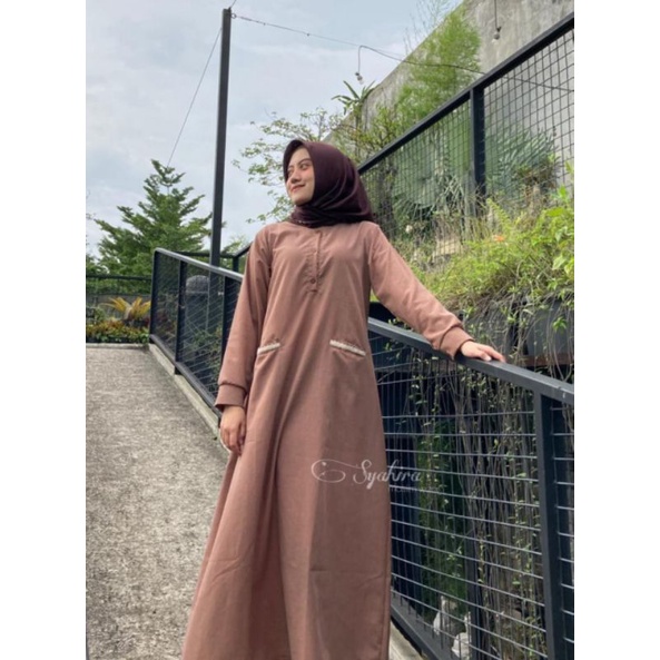 Gamis katun asdf Dress katun polos super jumbo size L XL XXL 3XL 4XL LD 100 110 120 130 140 Dress muslim yasmin
