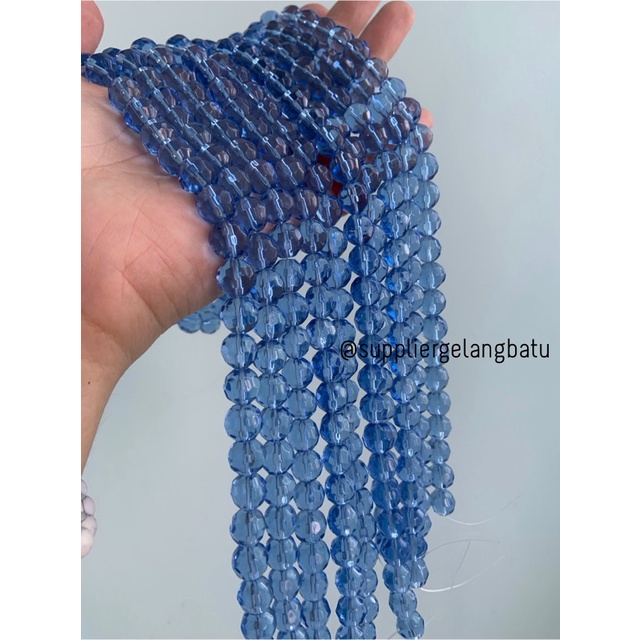 kristal bola dunia cutting 10mm BIRU UNGU ceko bulat blue purple quart