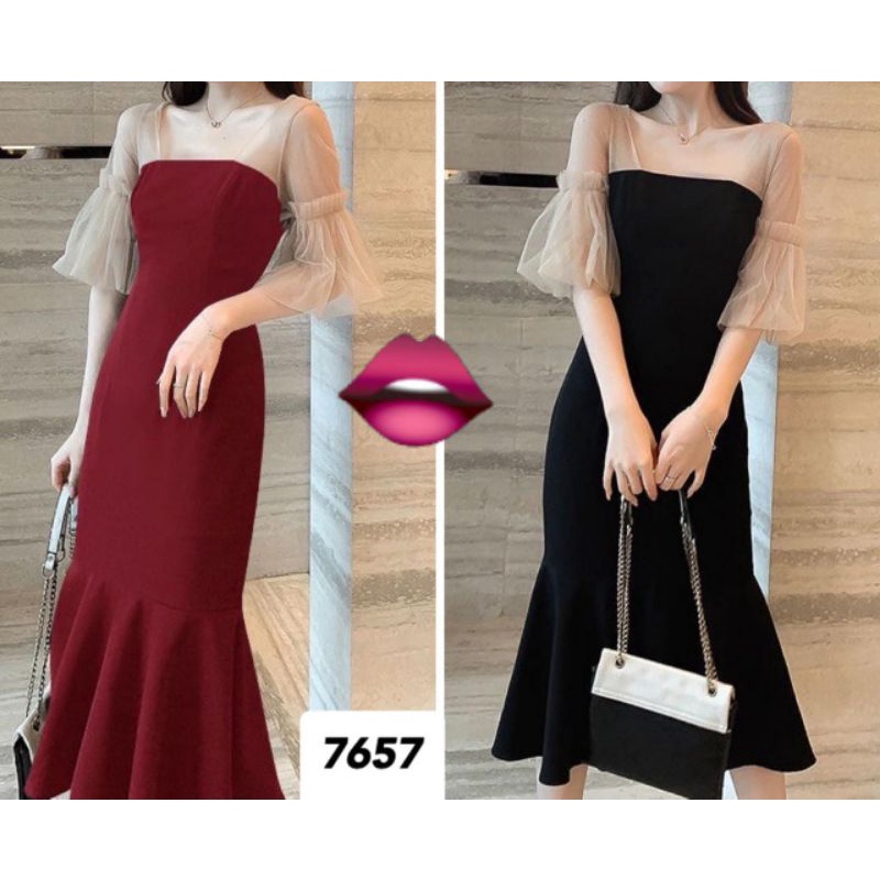 dress scuba import kombinasi tile dress scuba Sabrina