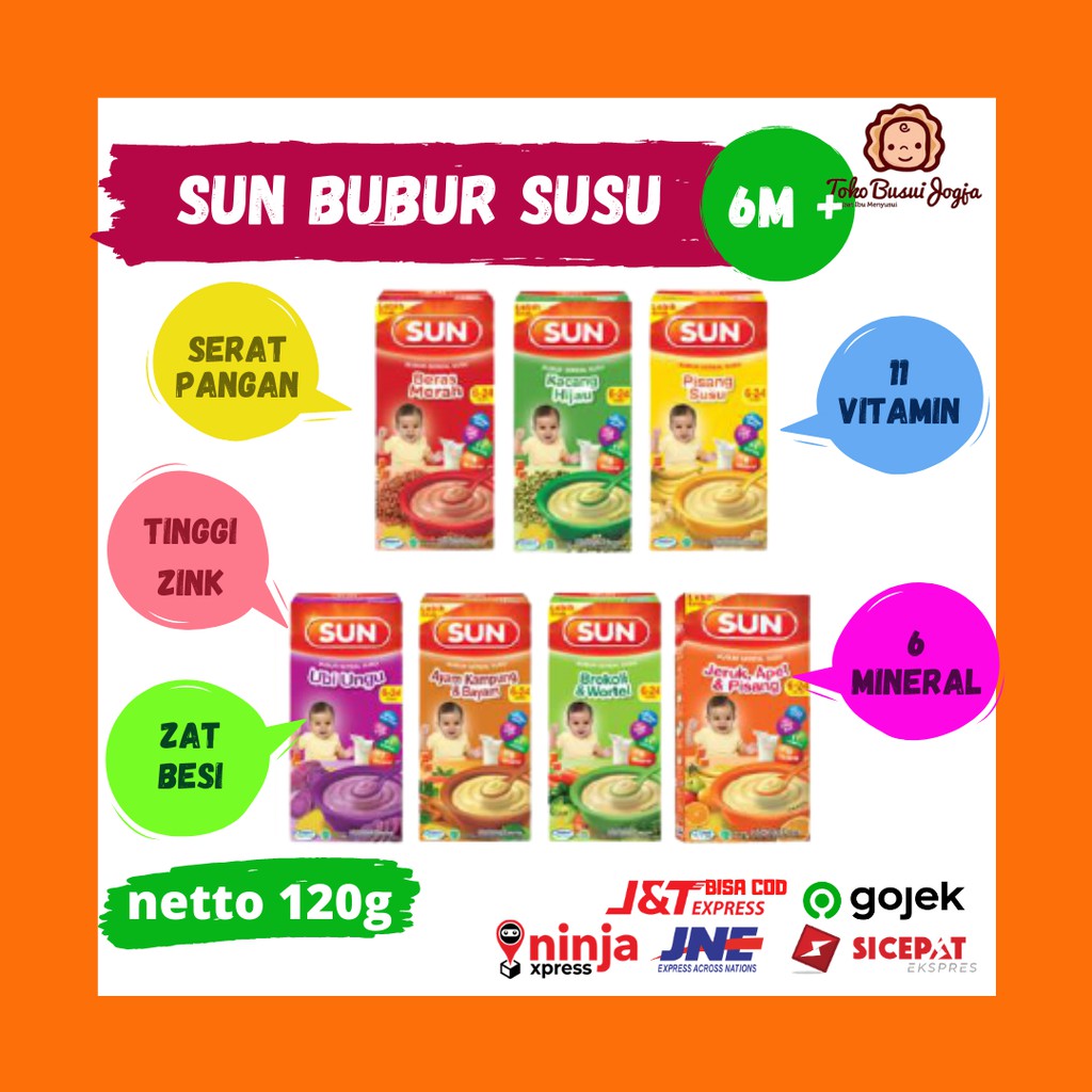 Sun Bubur Sereal Tim Susu Cereal Bayi MPASI 6 8 Bulan Kotak 120 g