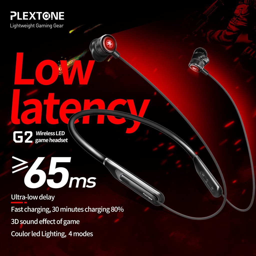 Plextone G2 In-Ear Neckband 3D Sound Effect Wireless Earphone Gaming