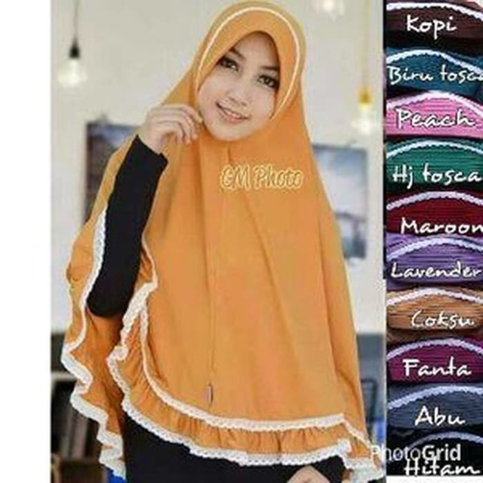 Kerudung Jilbab Hijab Bergo Malika Pet Renda   Bergo Renda Murah Berkualitas