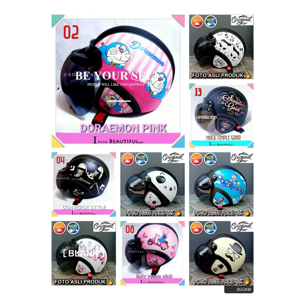 Helm bogo wanita Helm bogo untuk dewasa Helm kulit