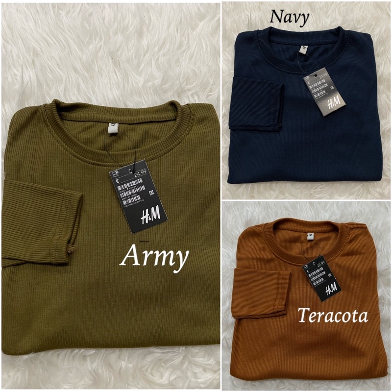 KAOS RIB PREMIUM LENGAN PANJANG KAOS RIB OBLONG