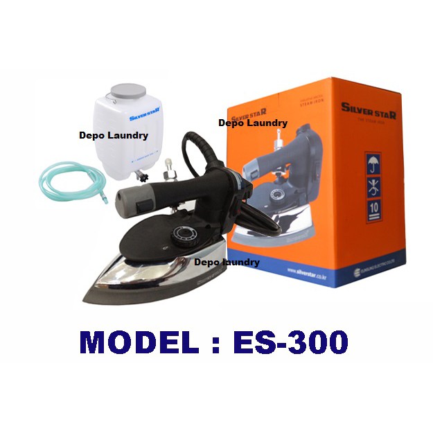 Setrika Uap Listrik Silver Star Gosokan Laundry Silverstar Strika Steamer ES300