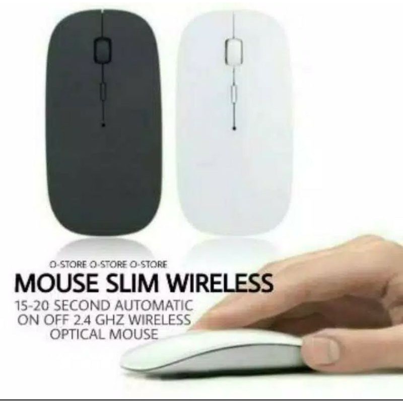 Mouse Wireless Bluetooth Connection Cordless Model Super Slim Ultra Tipis Laptop PC Notebook Netbook