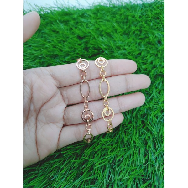 GELANG PERAK ASLI SILVER 925 LAPIS EMAS/GELANG TANGAN RANTAI OVAL HOLO BULAT UKIR/ASLI SILVER/FASHION WANITA